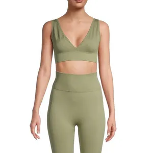 WeWoreWhat Green V-Neck Nylon Blend Stretch‎ Bra Top Women's Size X-Small XS thumbnail 3