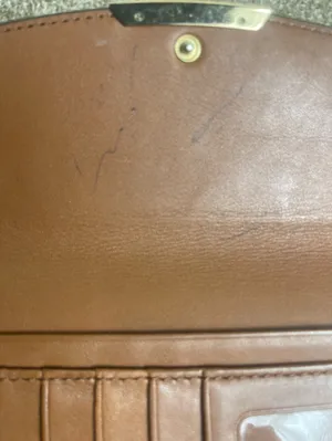Coach Brown Pebbled Leather Flap Wallet with Silver Plaque thumbnail 6