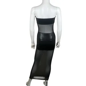 superdown Sheer Panel Black Strapless Maxi Dress thumbnail 8