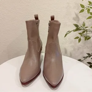 Kaanas Hague Cowboy Leather Bootie in Taupe NWOT Size 6M thumbnail 2