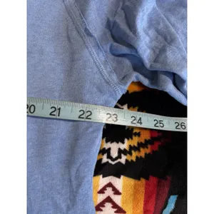 PINK Victorias Secret Blue Hoodie‎ Sweatshirt Size L Long Sleeve Logo Deep V thumbnail 6