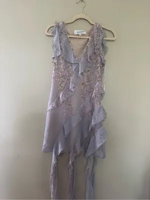 Elliatt Lilac Ruffle Mini Dress with Floral Embroidery thumbnail 2