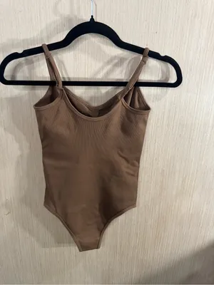 Women’s OQQ Brown Stretch One-Piece Bodysuit Size Small thumbnail 3