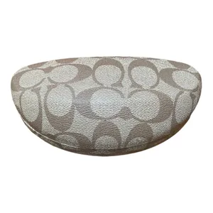 Coach Signature C Khaki Brown Hard Clamshell Eyeglass Sunglasses Case Canvas thumbnail 3