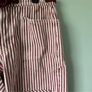 Free People Moxie Railroad Low Slung Barrel Leg Jeans Brick Stripe Size 31 thumbnail 6