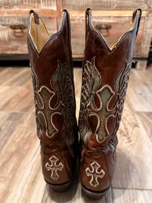 Rock N Soul Couture Turquoise Cross Wings Handmade Women's Cowboy Boot thumbnail 4