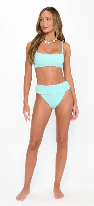 New show me your mumu del rey swim bottoms size large L jelly mint scrunch blue thumbnail 1