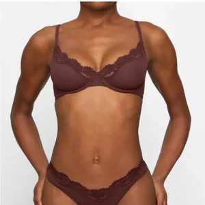 SKIMS FITS EVERYBODY LACE UNDERWIRE BRA COCOA 44D brown‎ NWT thumbnail 1