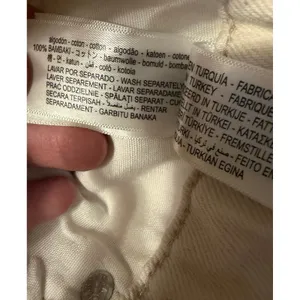 Zara Origins Straight Leg Denim Jeans Cream Off-White Women Size 31 thumbnail 4