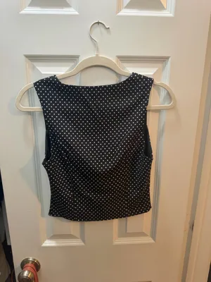 Vestique Black and white polka dot tie top thumbnail 2
