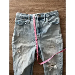 Madewell Womens 29 The Perfect Vintage Straight Jean Light Wash Raw Hem Hi Rise thumbnail 12