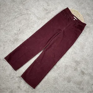 Levi’s Women’s Ribcage Straight Ankle Corduroy Pants High Rise Retro in Red 25 thumbnail 4