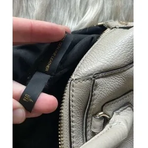 Rebecca‎ Minkoff Gray Pebbled Genuine Leather Satchel Handbag Silver Hardware thumbnail 8
