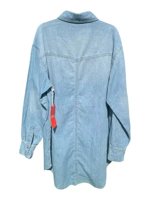 Sofia by Sofia Vergara Oversized BF Shirt Women XS Button Down Med Wash Western thumbnail 2