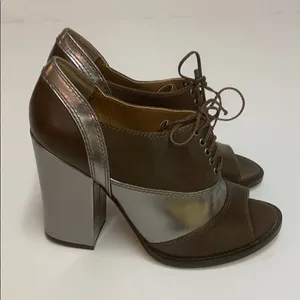 Daniblack open toed shoe booties size 8.5 A14‎ Brown thumbnail 5