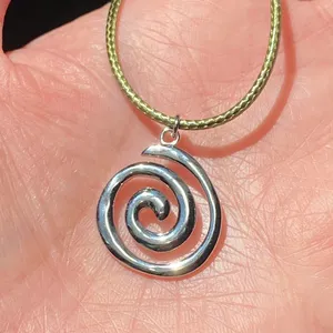 Handmade stainless steel spiral swirl uzumaki funky boho grunge style necklace🌀 thumbnail 3