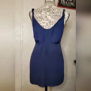 Banana Republic Elegant 100% Silk Blue Sleeveless Top. Size:S thumbnail 3