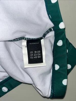 Bloomchic NWOT 18-20 Green & White Polka Dot High Waist Bathing Suit Swim Bottom thumbnail 3