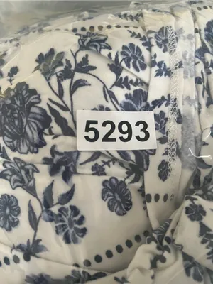 Blue White Floral Smocked Maxi Dress 1X Cottagecore Euro Summer Coastal Vacation thumbnail 9