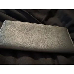 Furla Gray Textured Leather Continental Wallet Card Holder Clutch‎ Italy thumbnail 3
