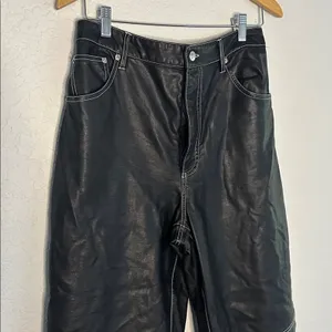 We the Free People It Factor Vegan Leather Pants Topstitching Size 12 Grunge thumbnail 4