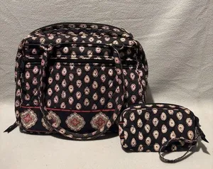 Vera Bradley Multi Compartment Large Shoulder Tote Bag with matching Wristlet thumbnail 1