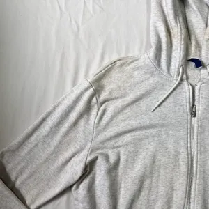 Plain Gray Zip Up Hoodie thumbnail 4