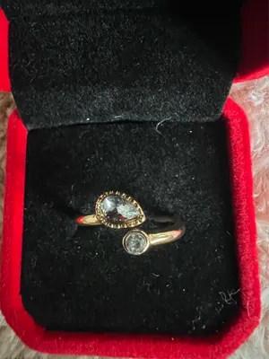 10k Plated with Gorgeous Gemstones Adjustable Ring Size 7 thumbnail 2