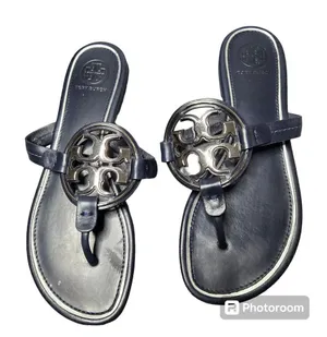 Tory Burch Miller‎ Perfect Navy/ Silver Sandals Size: 6 thumbnail 1