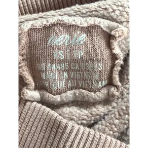 Aerie Womens XS Mock Neck Oversized Sweatshirt Mauve Brown Fleece Pullover‎ thumbnail 3