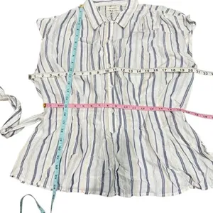 Max studio striped tie-waist blouse  XL thumbnail 6