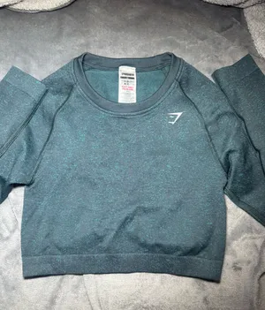 Gymshark Dark Teal Adapt Fleck Seamless Long Sleeve Crop Top thumbnail 2