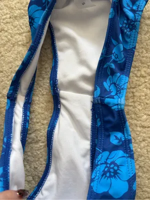 SheIn Blue Floral Triangle Bikini Set thumbnail 3
