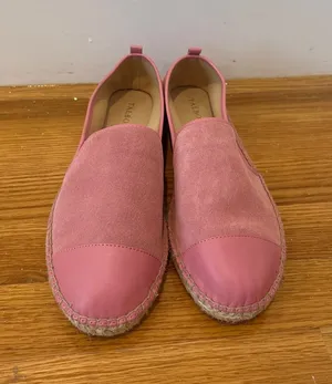 Talbots Pink Suede Leather Cap Toe Espadrille‎ Flats Slip On Shoes Women's 0.5 thumbnail 1