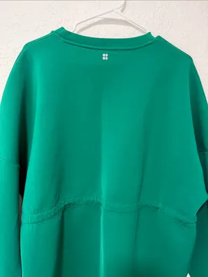SWEATY BETTY Emerald Green Grace Scuba Pullover Sweatshirt Size XXL thumbnail 10