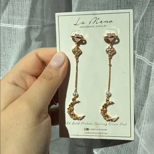 Anthropologie LA MENO swinging moon earrings thumbnail 3