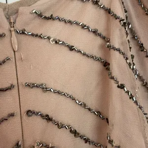 Adrianna Papell scalloped sequin nude maxi dress 2 thumbnail 8