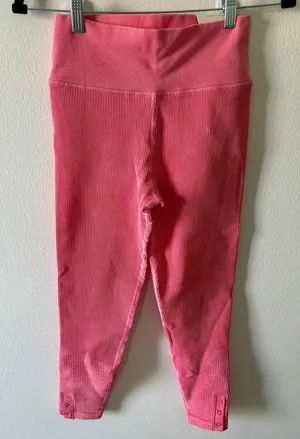 Aerie Pink Ribbed 7/8 Leggings thumbnail 1