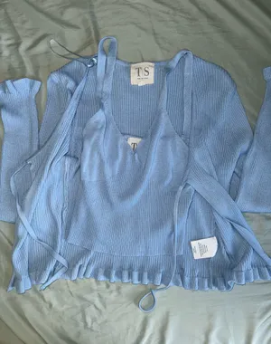 Twine & String ribbed Cardigan & cami set thumbnail 1