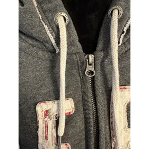 VTG Aeropostale Hoodie Women’s XL Gray AERO New York Full Zip Logo Fleece Y2K thumbnail 4