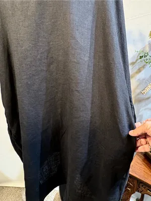 💥Eileen Fisher Black 100% Organic Linen Relaxed Shift Dress Pockets Sz XL🧡 thumbnail 7
