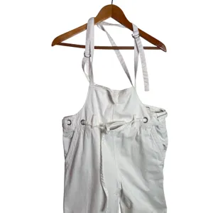 Free People Denim Overalls Size S White Tie Waist Dungarees Utility Jumpsuit thumbnail 8