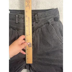 American Eagle Wide Leg Crop Black Washed Jeans Vintage Style Waist 6 Short thumbnail 9