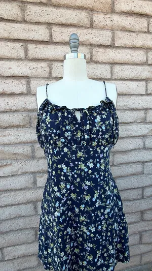 💫 Cotton Candy LA Navy Floral Mini Dress | Size XL thumbnail 9