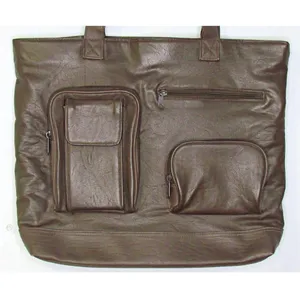 Faux Leather PVC Laptop Organizer Travel Book Bag thumbnail 2