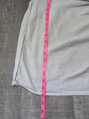 Abercrombie & Fitch Knotted Linen Mini Skirt Beige L Minimalist Coastal Neutral thumbnail 15