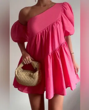 Showpo Harleen Mini Pink One Shoulder Dress thumbnail 2
