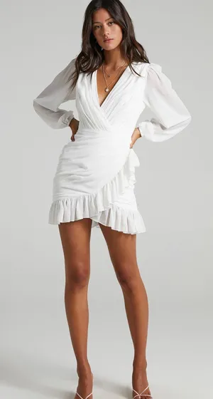 Can I Be Your Honey Dress In White thumbnail 1