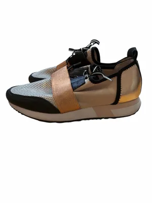 Steve Madden Antics Gold & Black Women's Athletic Slip-On Sneaker thumbnail 3
