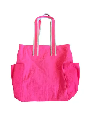 Universal Threads Canvas Structured Tote Bag Striped Straps Side One Size Women's thumbnail 1